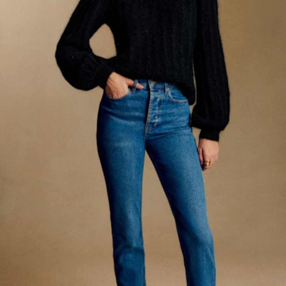 Sezane Le Brut Bleu Denim - Tall - Size 27